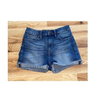Madewell medium-dark wash shorts